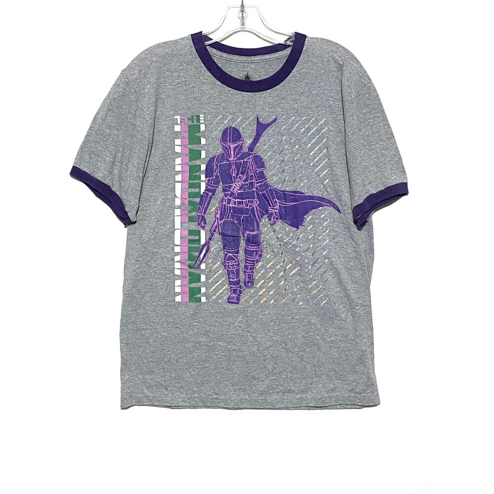 Disney Parks Star Wars The Mandalorian Ringer Shirt Womens XL Retro Summer Y2K